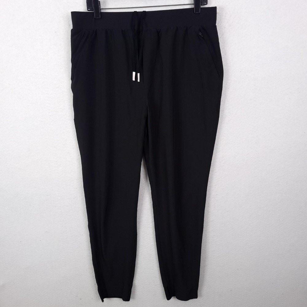 Joola Club Joggers Pants Mens Black Size L Drawstring Stretchy Casual Activewear